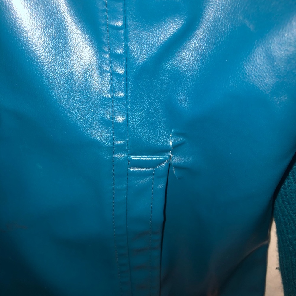 Blue pleather jacket - Picture 2 of 2